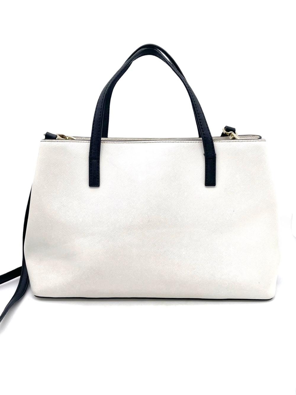Kate Spade Maiden Way Clarke Satchel Crossbody Black White Saffiano Leather Bag - Picture 5 of 16